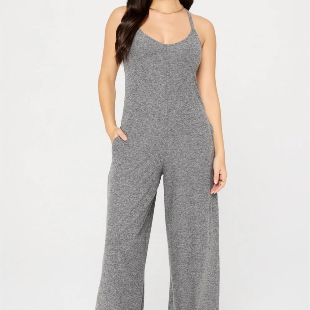 Fabletics Cloud Jersey Wide Leg Onesie